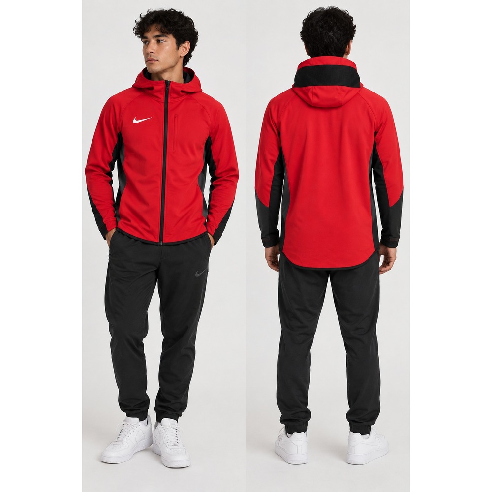 Size L- Nike Showtime Full Zip Basketball Hoodie Red Jacket Mens Therma-Fit $95